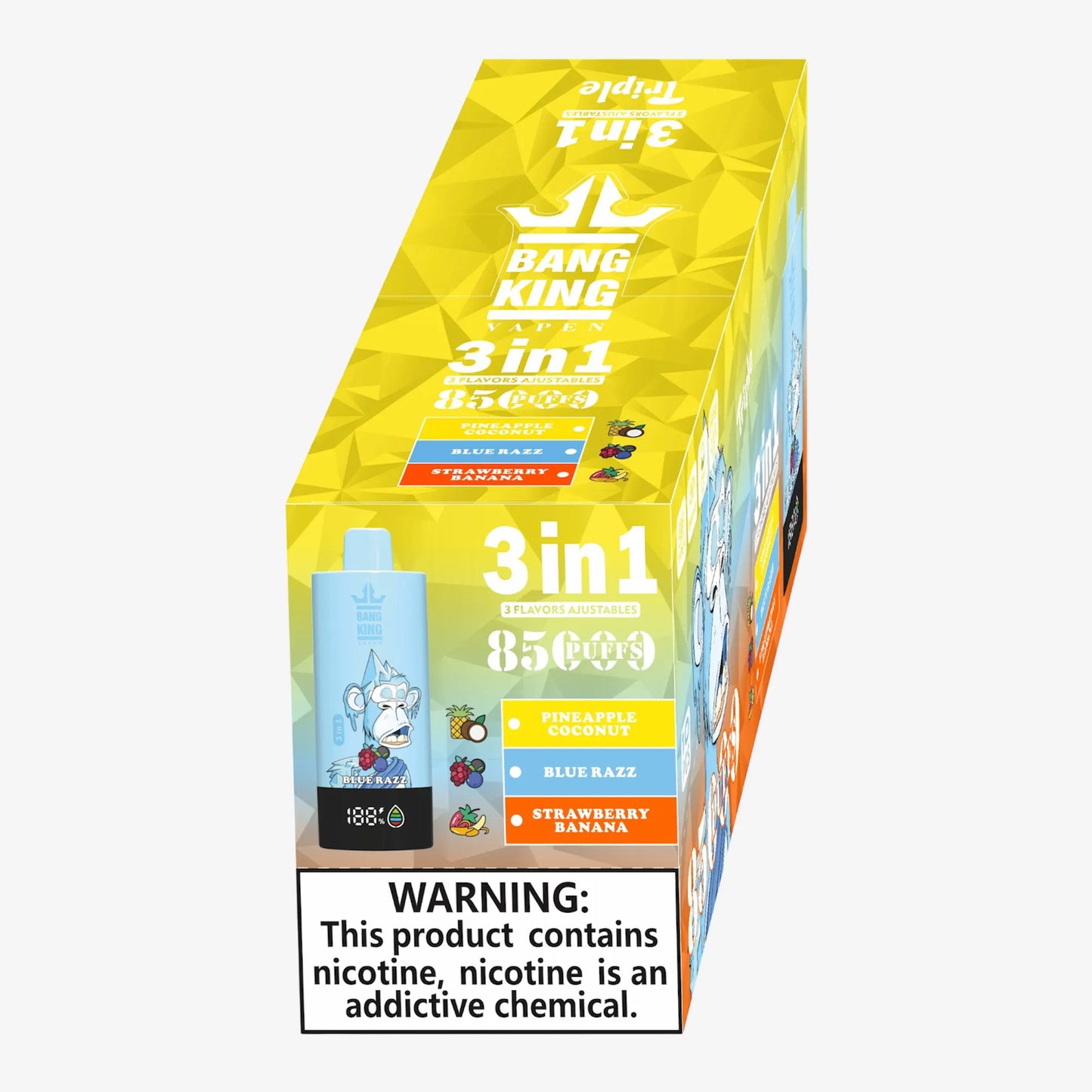 BANG KING VAPEN 3in1 85000 PUFFS 06 ブルーラズ(Blue Razz)3フレーバー切替