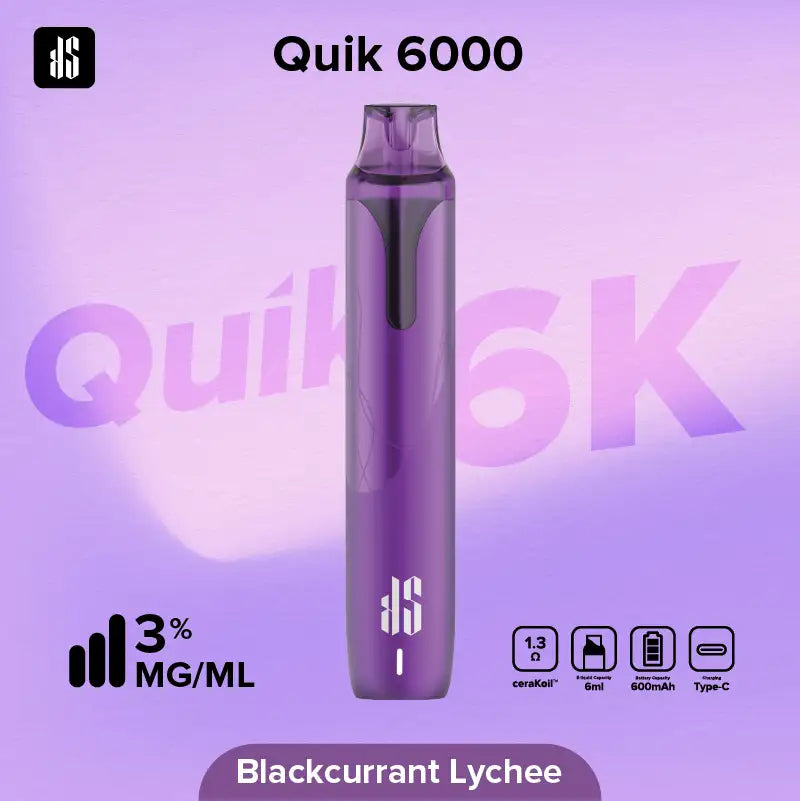 KS Quik 6000 Puffs カシスライチ(Blackcurrant Lychee)