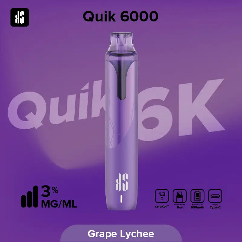 KS Quik 6000 Puffs グレープライチ(Grape Lychee)