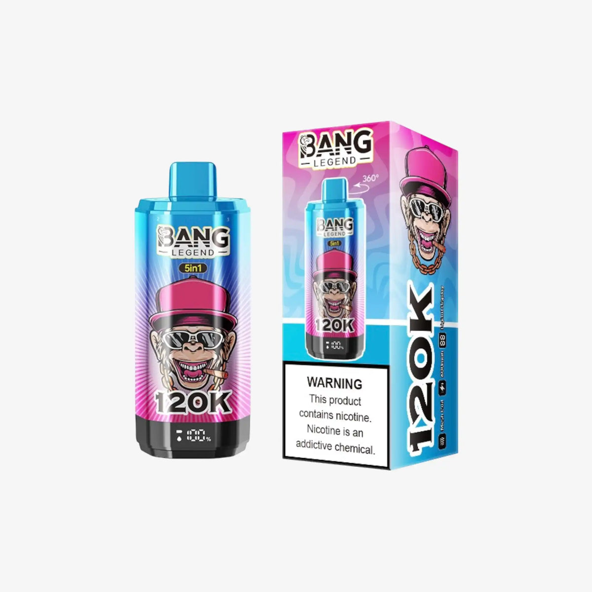 BANG LEGEND 5in1 120k(120000) PUFFS　①エナジードリンク/ブルーベリーチェリー/アップルグレープ/スイカドラゴンフルーツ/マンバ