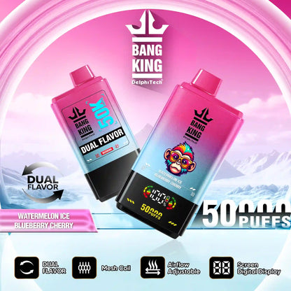 BANG KING DelphiTech® 2in1 50000 PUFFS 02 ウォーターメロンアイス/ブルーベリーチェリー（Watermelon Ice/Blueberry Cherry）