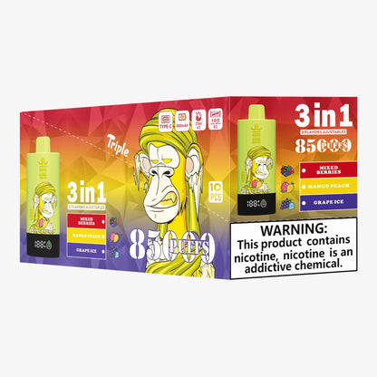 BANG KING VAPEN 3in1 85000 PUFFS 08 マンゴーピーチ（Mango Peach）3フレーバー切替