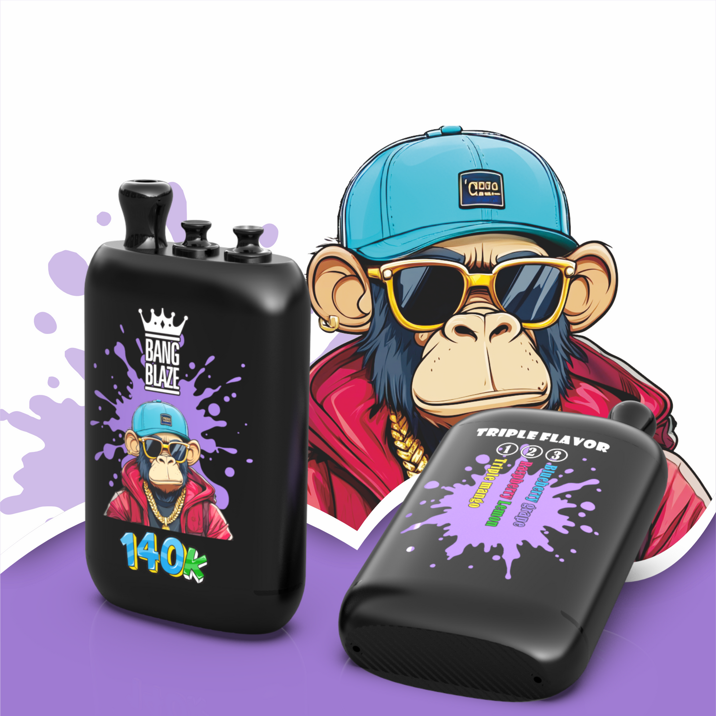 BANG BLAZE 3in1 140K(140000) PUFFS　⑩トリプルマンゴー/ラズベリーレモン/ブルーベリーグレープ