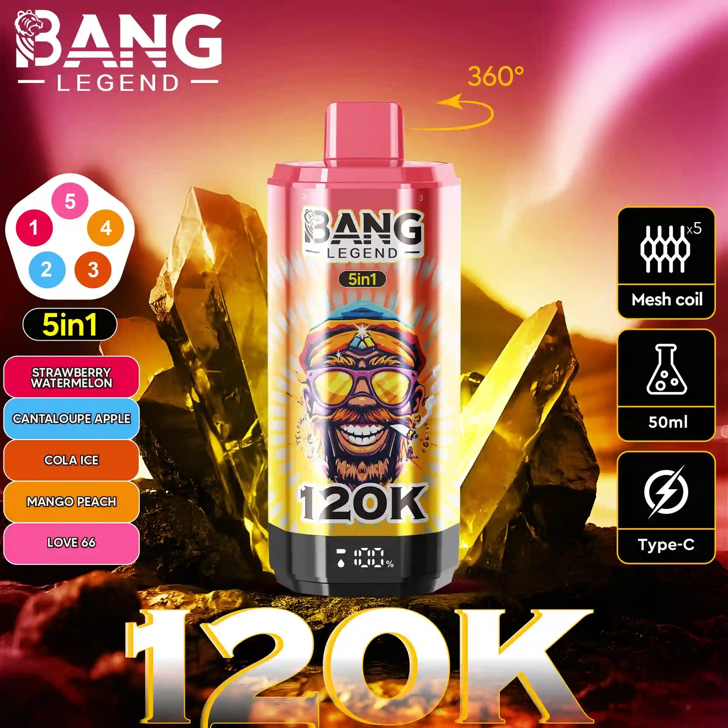 BANG LEGEND 5in1 120k(120000) PUFFS 10