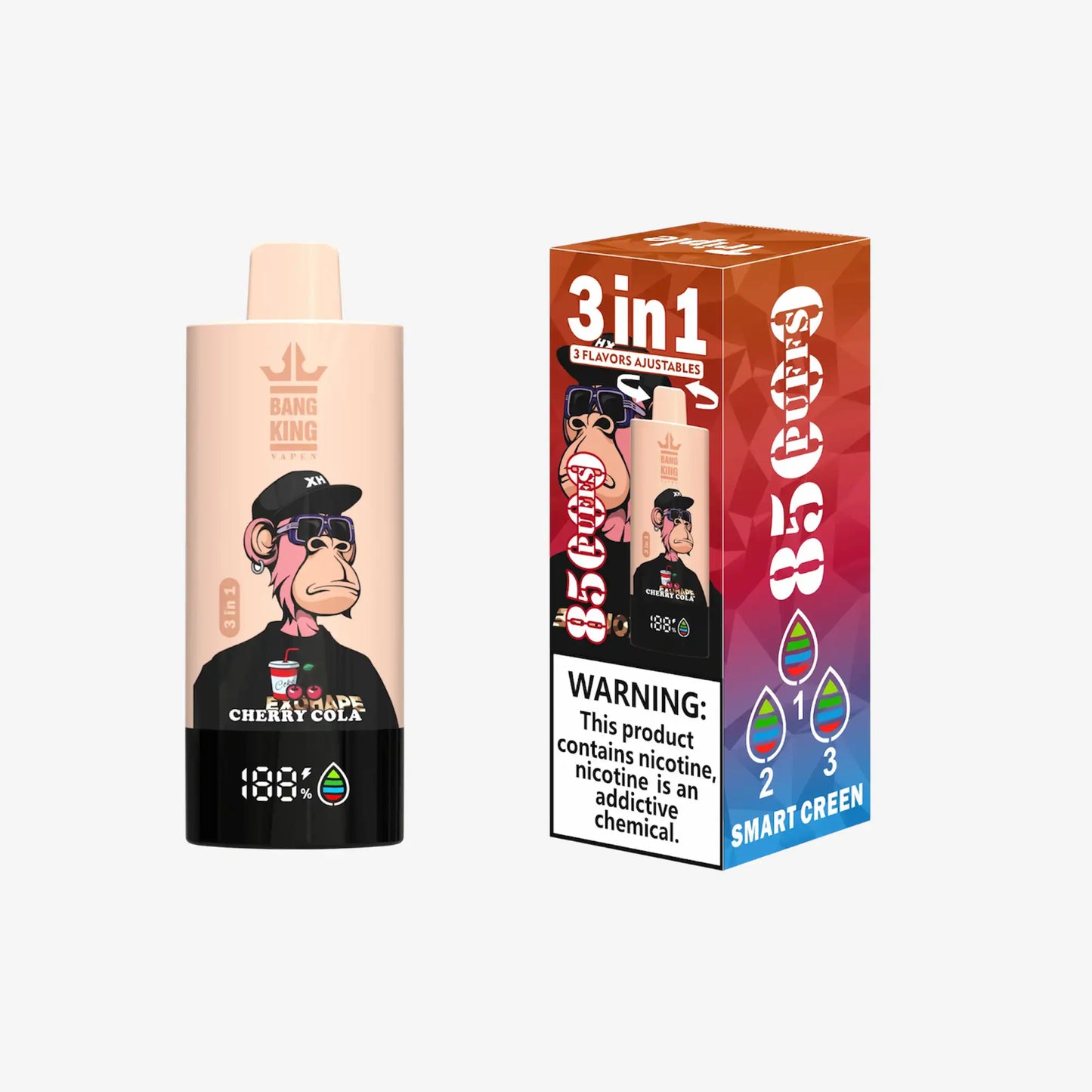 BANG KING VAPEN 3in1 85000 PUFFS 14 チェリーコーラ（Cherry Cola）3フレーバー切替