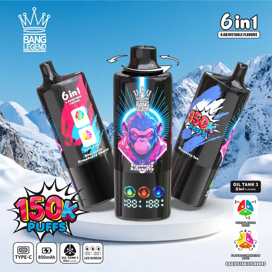 BANG LEGEND 6in1 150K(150000) PUFFS　⑤ブルーベリーアイス/ブルーベリーラズベリー/ブルーベリークランベリーチェリー