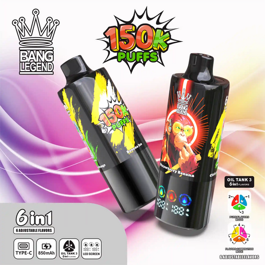 BANG LEGEND 6in1 150K(150000) PUFFS　⑥バナナアイス/ストロベリーバナナ/シトリックアシッドオレンジ