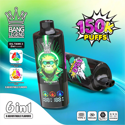 BANG LEGEND 6in1 150K(150000) PUFFS　⑫ファッショネイトパッションフルーツ/グアバライム/パッションフルーツレモン