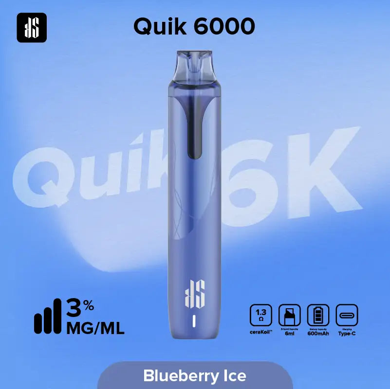 KS Quik 6000 Puffs ブルーベリーアイス（Blueberry Ice）