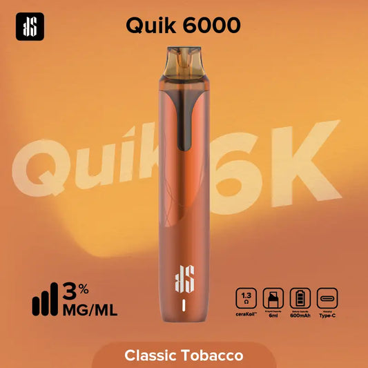 KS Quik 6000 Puffs クラシックタバコ（Classic Tobacco）