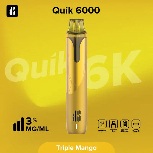 KS Quik 6000 Puffs トリプルマンゴー（Triple Mango）