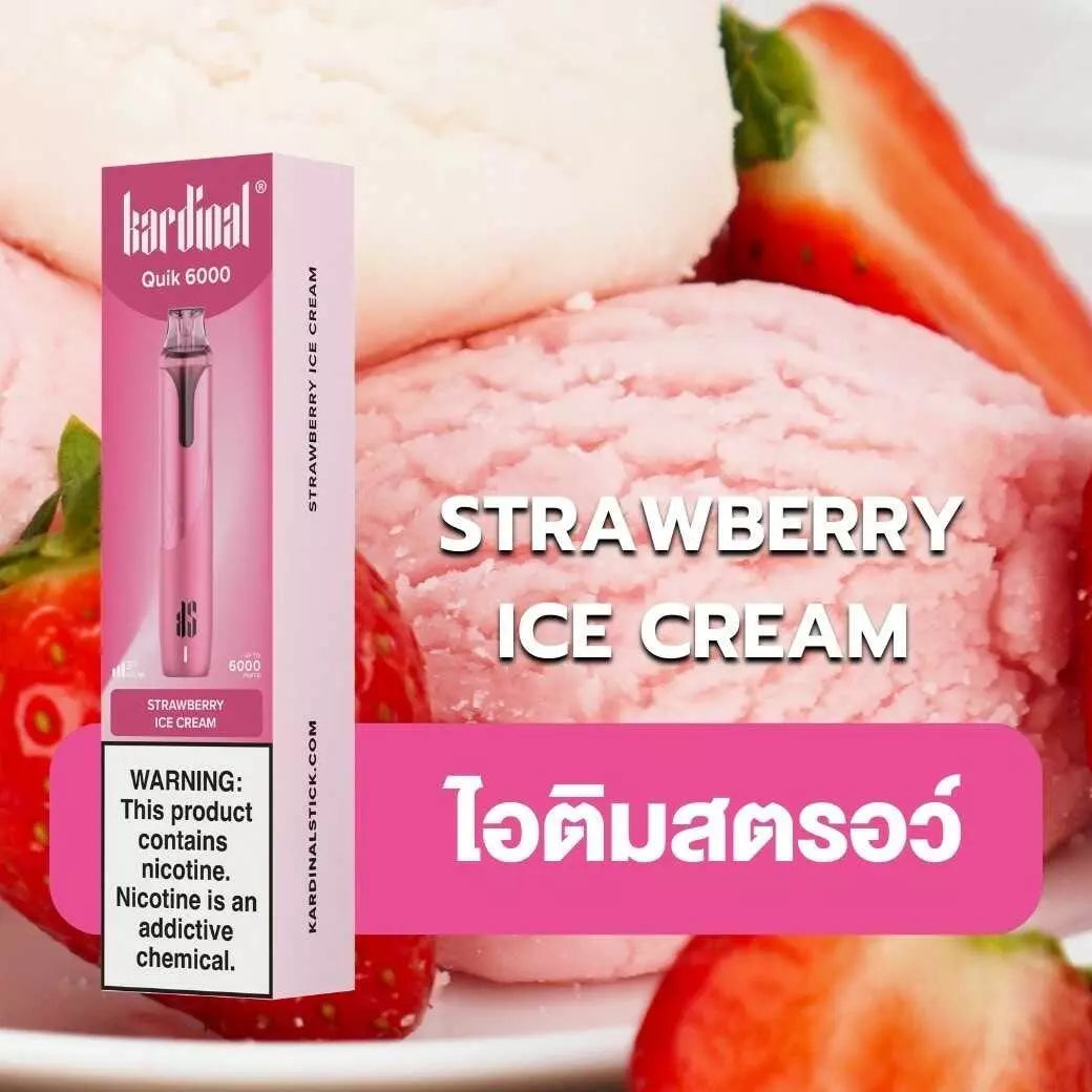 KS Quik 6000 Puffs ストロベリーアイスクリーム（Strawberry Ice Cream）